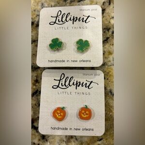 Lilluput earrings NWT ☘️🎃